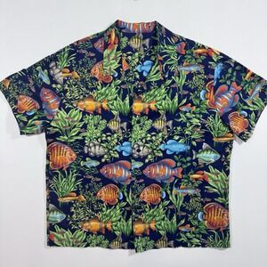 Tropical Fish Aquarium AOP Print Camp Shirt Men's 2XL 3XL Hawaiian Resort Unique